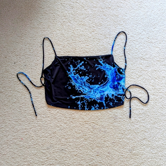 Dolls Kill Tops - Dolls Kill Water Wave Crop Top